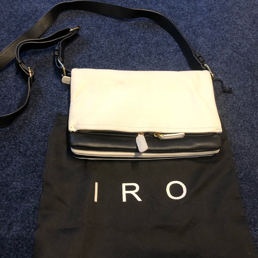 Iro black & white leather handbag